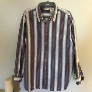 Striped Cotton Button Down Shirt
